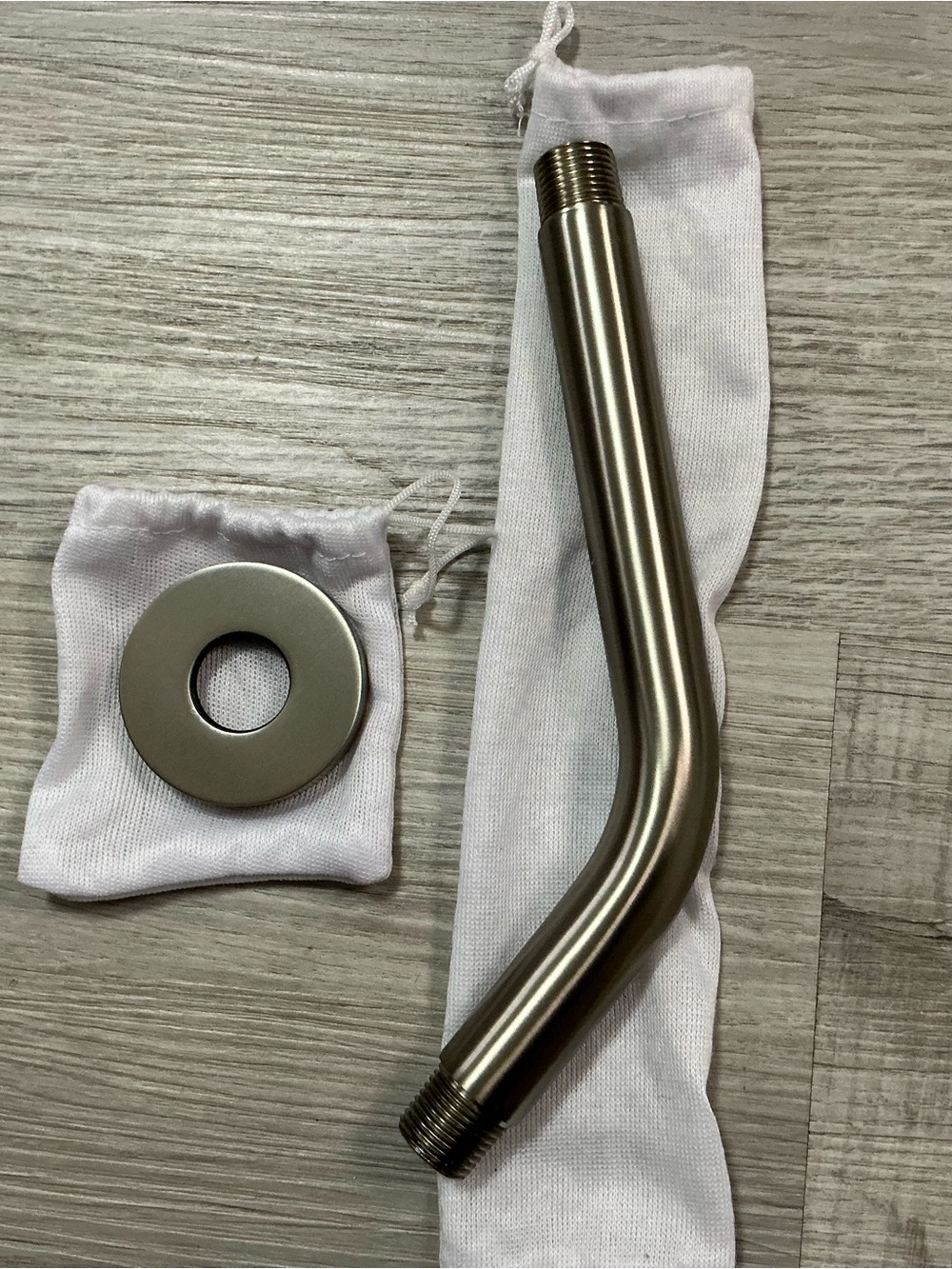8” Brushed Nickel S-Curve Shower Arm Extension with Flange